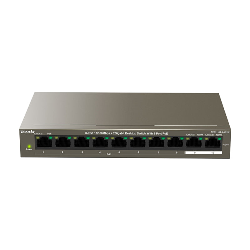 10 Port 10/100 Switch + 8 POE Switch