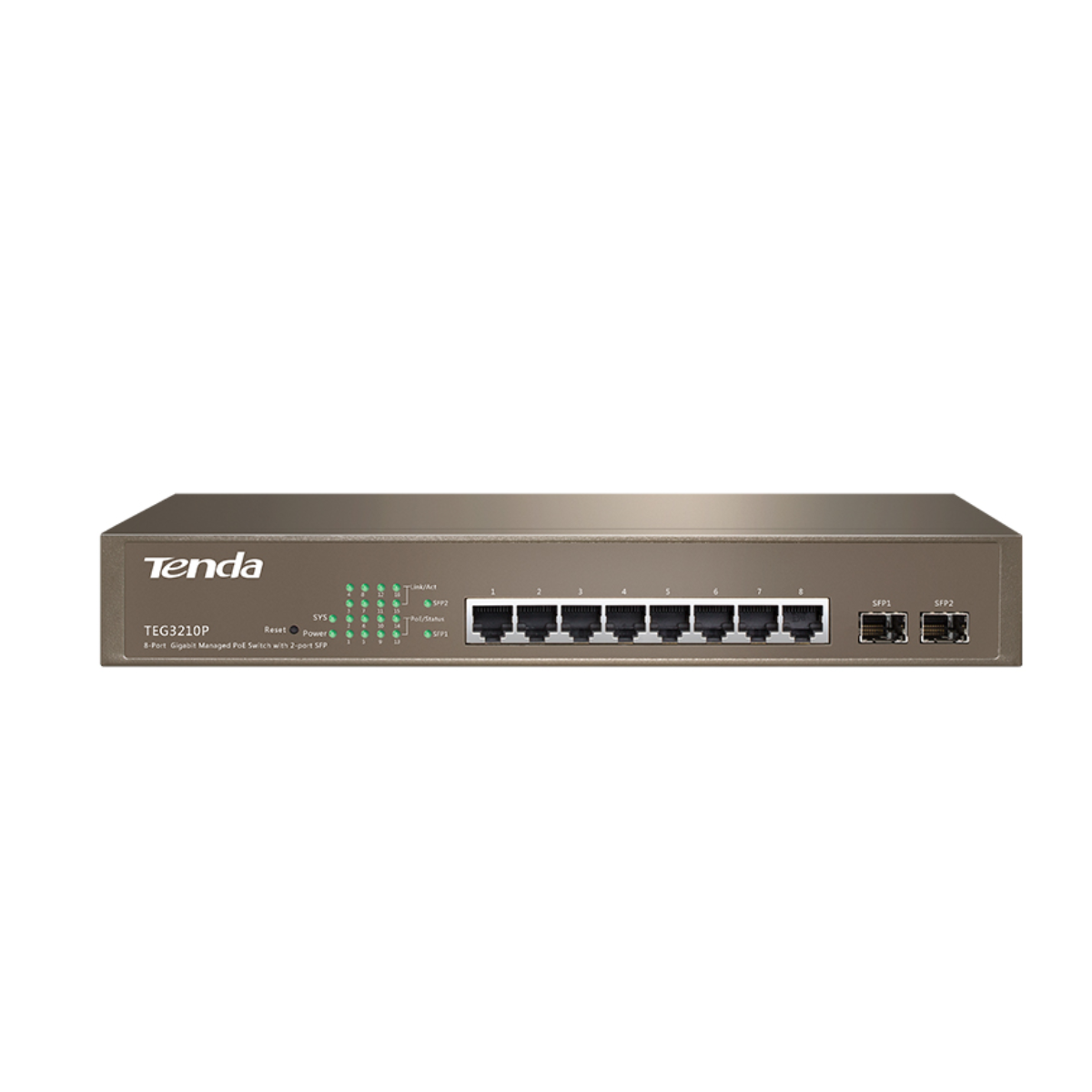 Tenda 10 Port Gigabit Web Smart PoE Switch with 2SFP Uplink