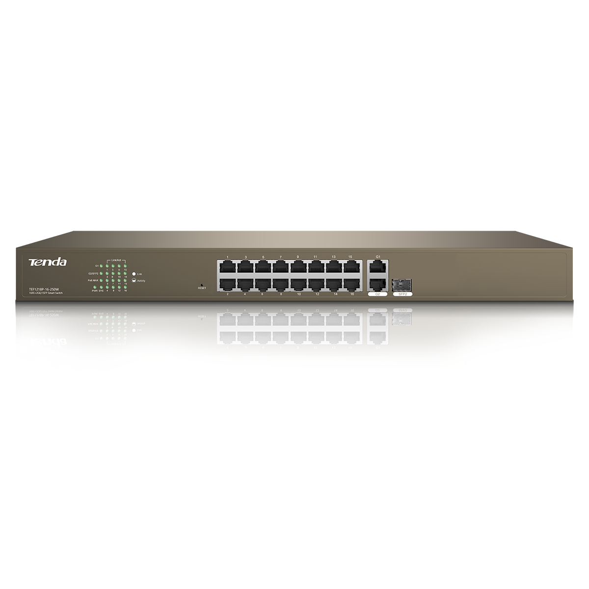 Tenda 16 Port 2 Uplink Smart PoE Switch