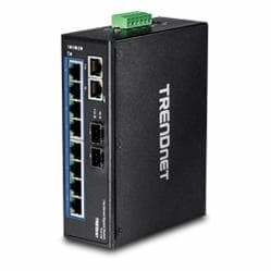 TRENDnet 10-Port Hardened Industrial Gigabit DIN-Rail Switch