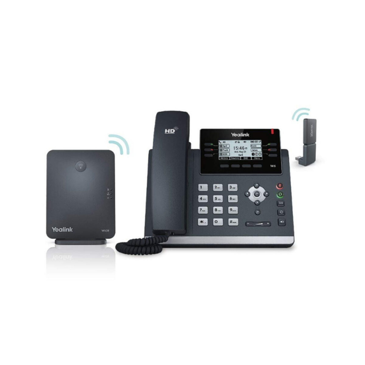 DECT Deskphone Solution including W60B SIP-T41S and DD10K DECT Dongle
